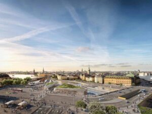 Visionsbild Slussen, bild: DBOX, Foster + Partners